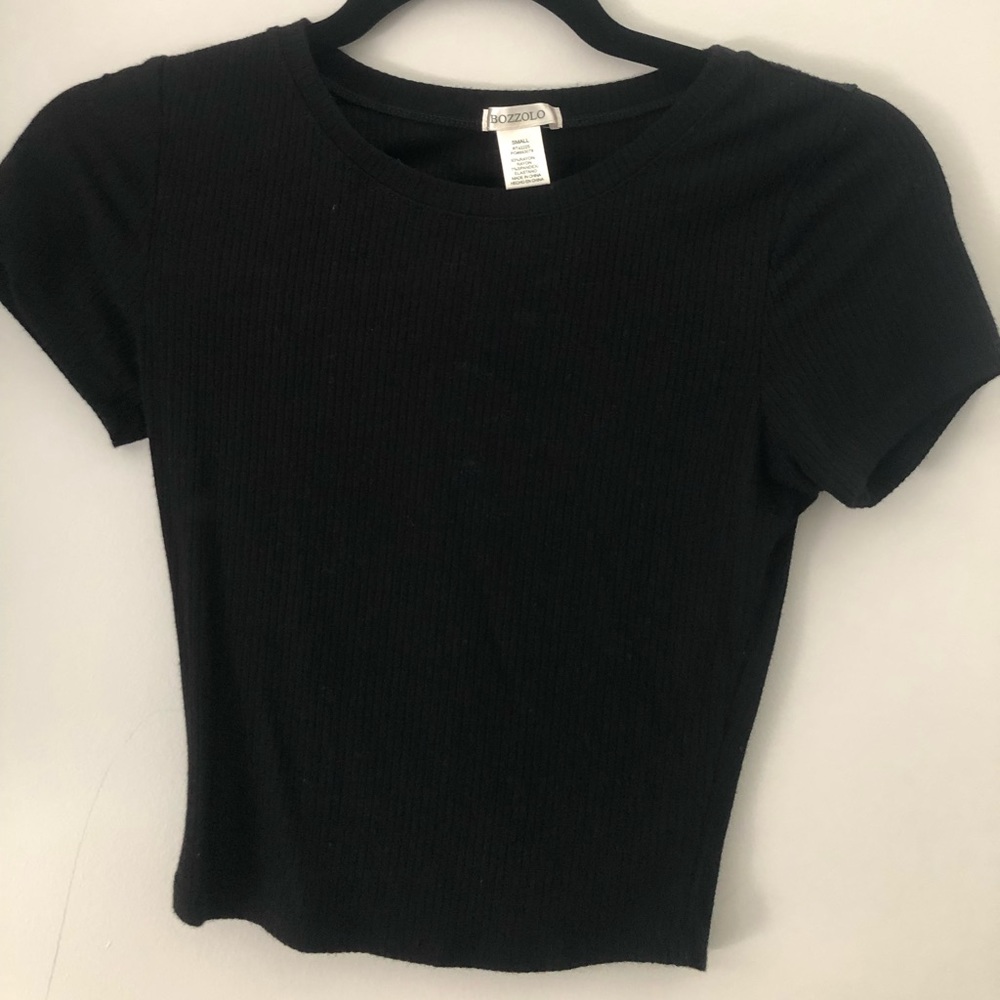 Bozzolo | 2 Cropped Tops | Black & Navy Blue